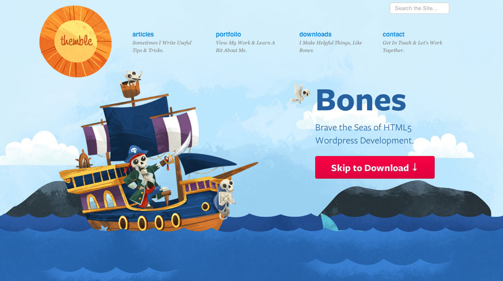 Bones ( 25 Beautiful Web design examples )